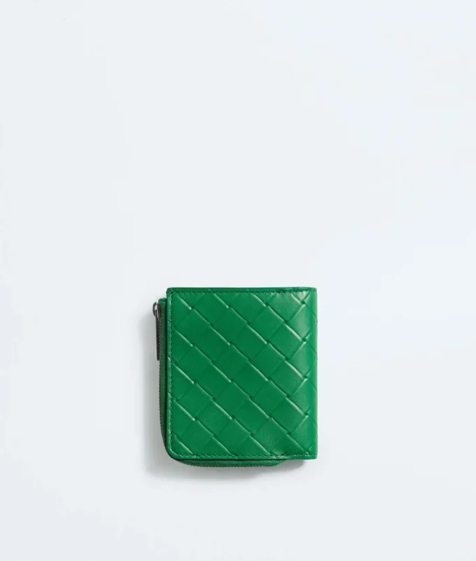 Portefeuille à deux volets Intrecciato estampé Portefeuille à deux volets Intrecciato estampé
