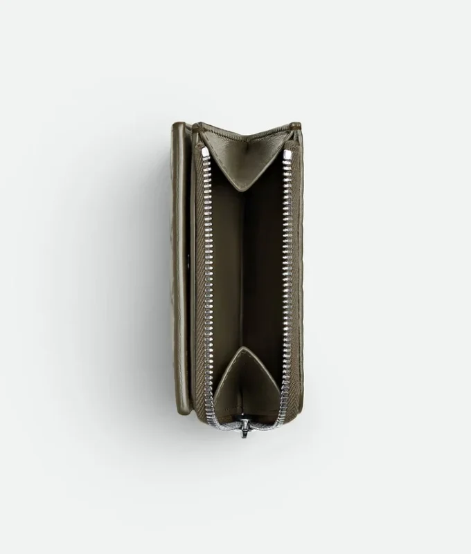 Portefeuille à deux volets Intrecciato estampé