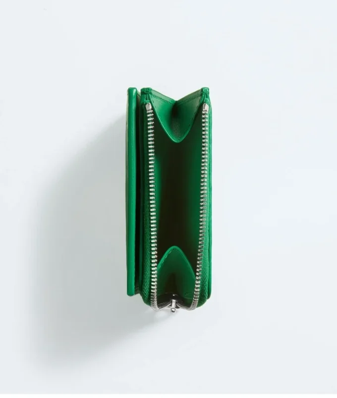 Portefeuille à deux volets Intrecciato estampé Portefeuille à deux volets Intrecciato estampé
