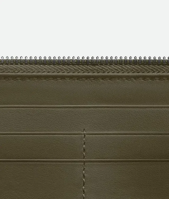 Portefeuille zippé Intrecciato