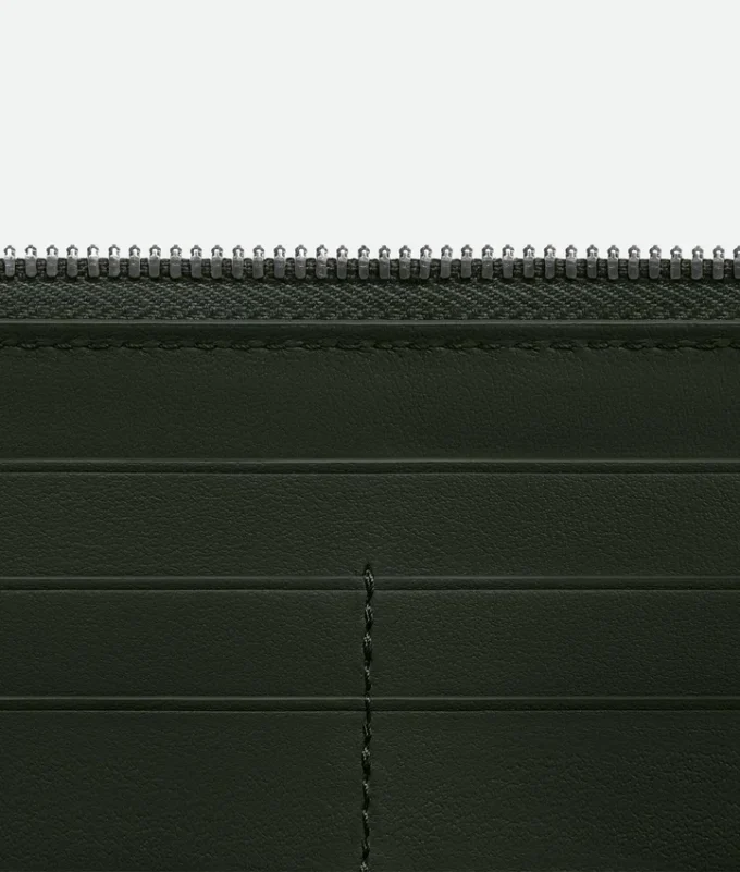 Portefeuille Intrecciato Piccolo à fermeture éclair