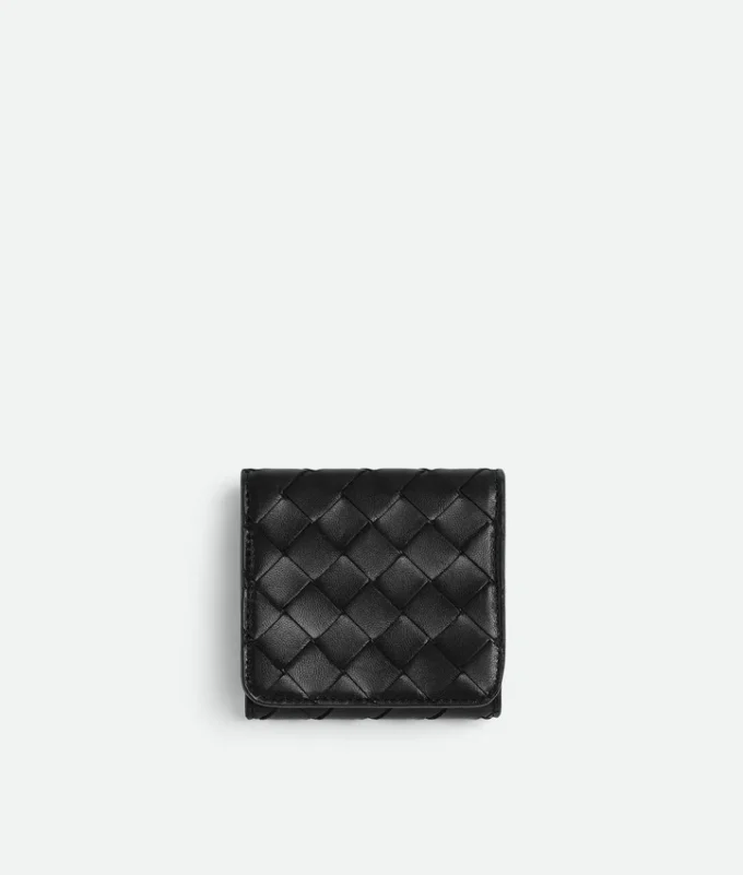 Portefeuille à trois volets Intrecciato
