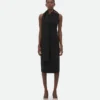 Robe en crêpe de viscose et laine