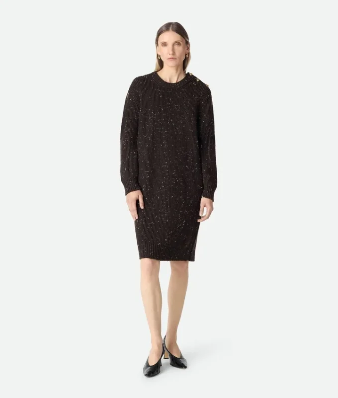 Robe en laine à côtes anglaises