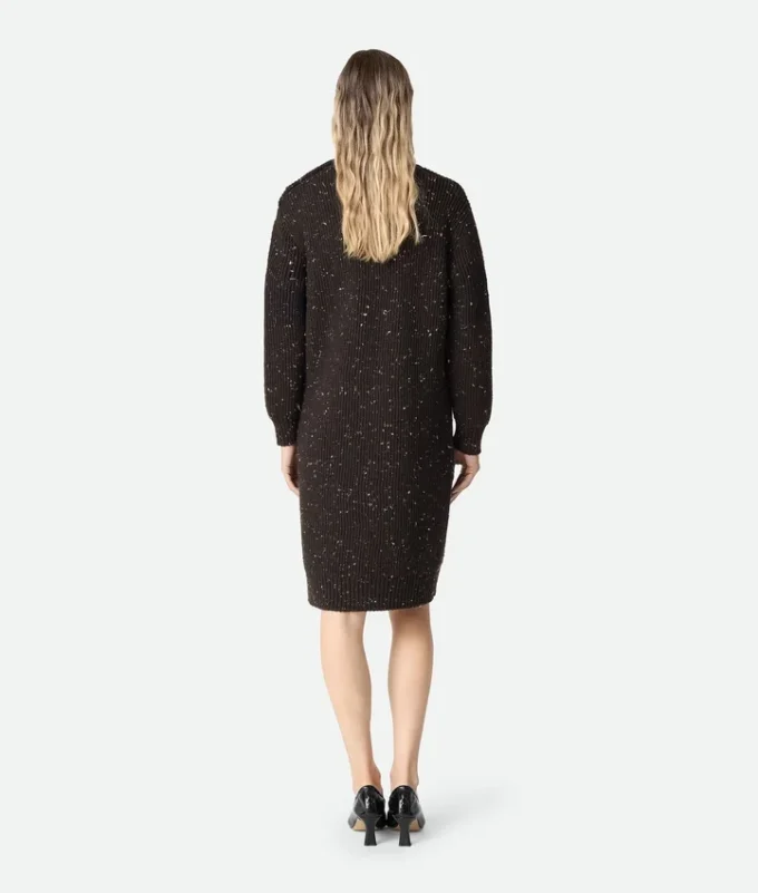 Robe en laine à côtes anglaises