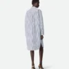 Robe en popeline de coton à fines rayures