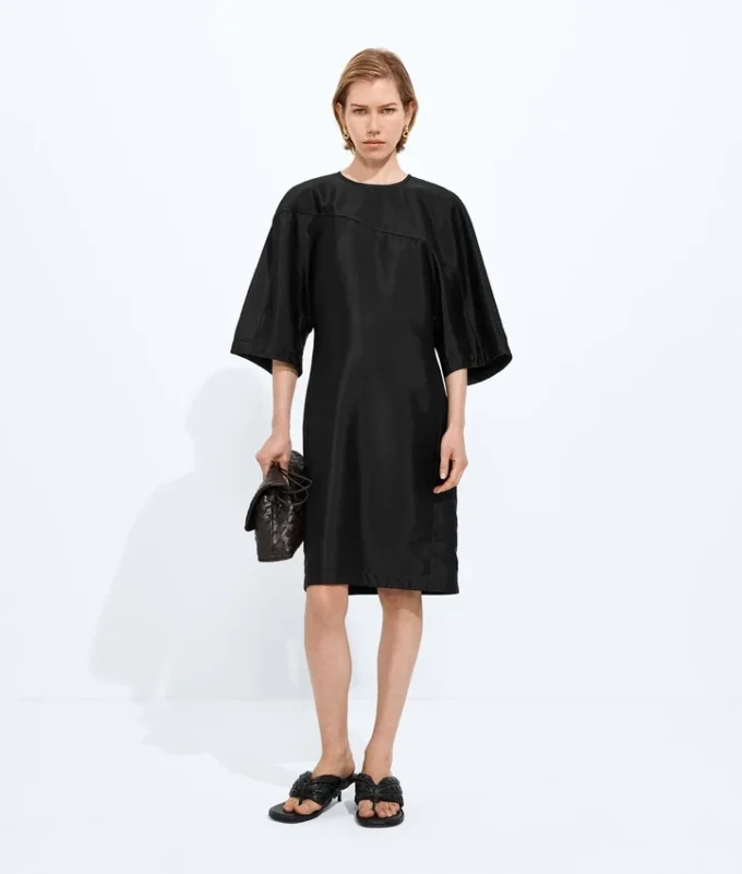Robe en sergé de coton et viscose lavé