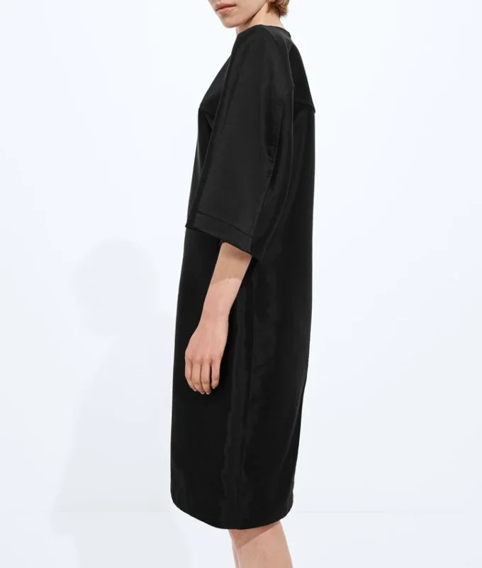 Robe en sergé de coton et viscose lavé