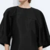 Robe en sergé de coton et viscose lavé