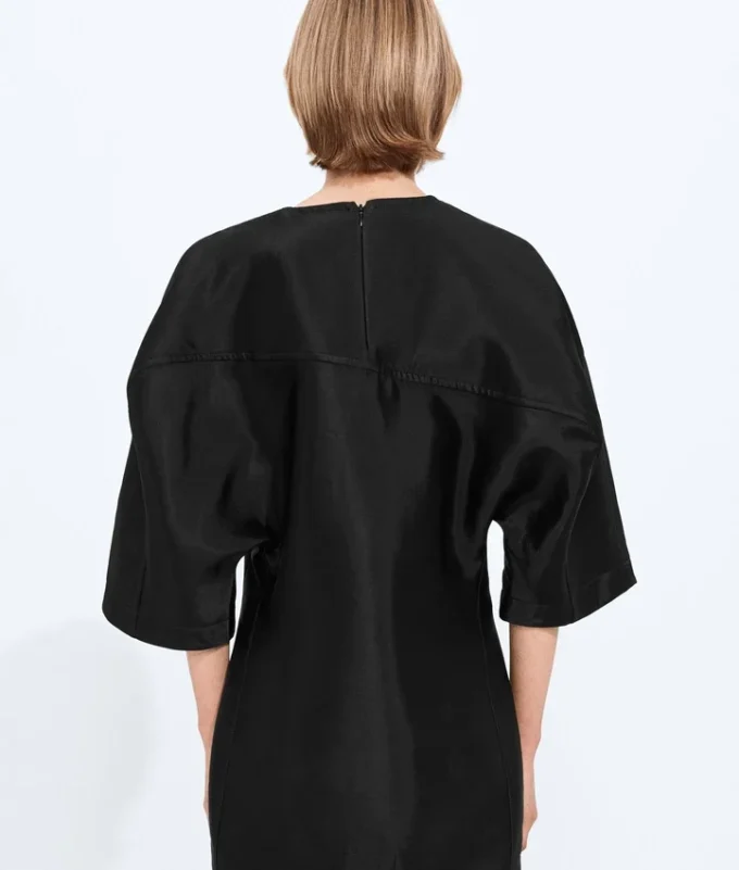 Robe en sergé de coton et viscose lavé