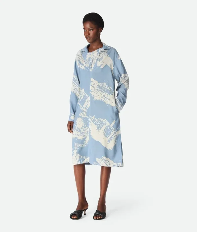 Robe en soie imprimée « Italian Postcard »