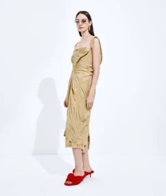 Robe en taffetas de soie lavé