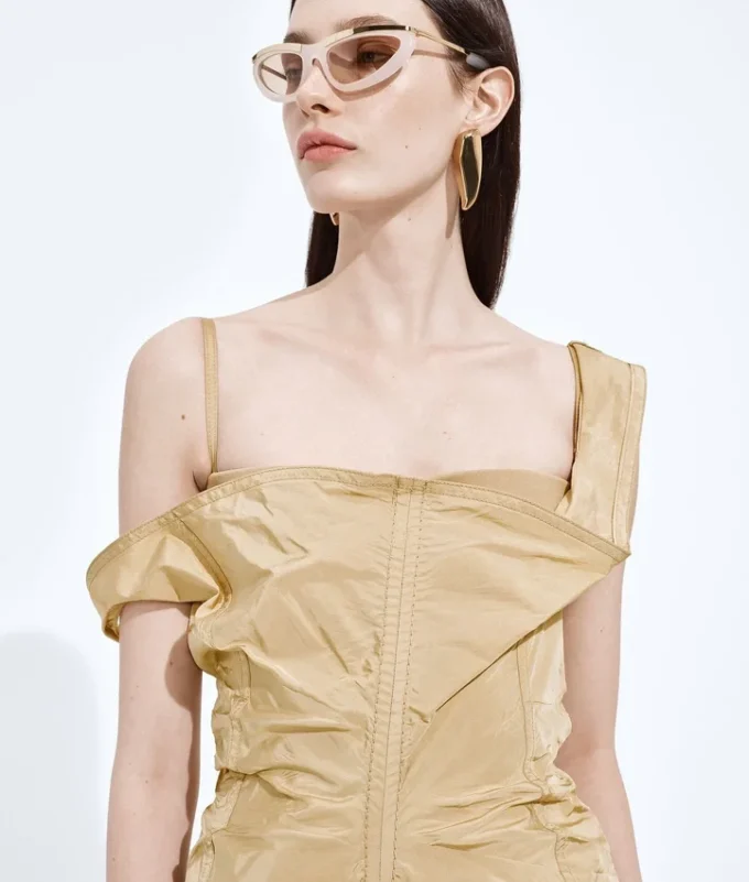 Robe en taffetas de soie lavé