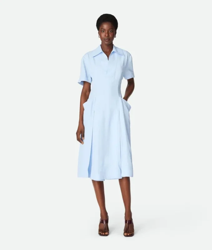 Robe en twill de viscose et de soie