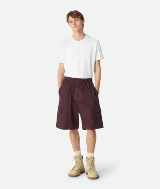 Short cargo en coton résiné