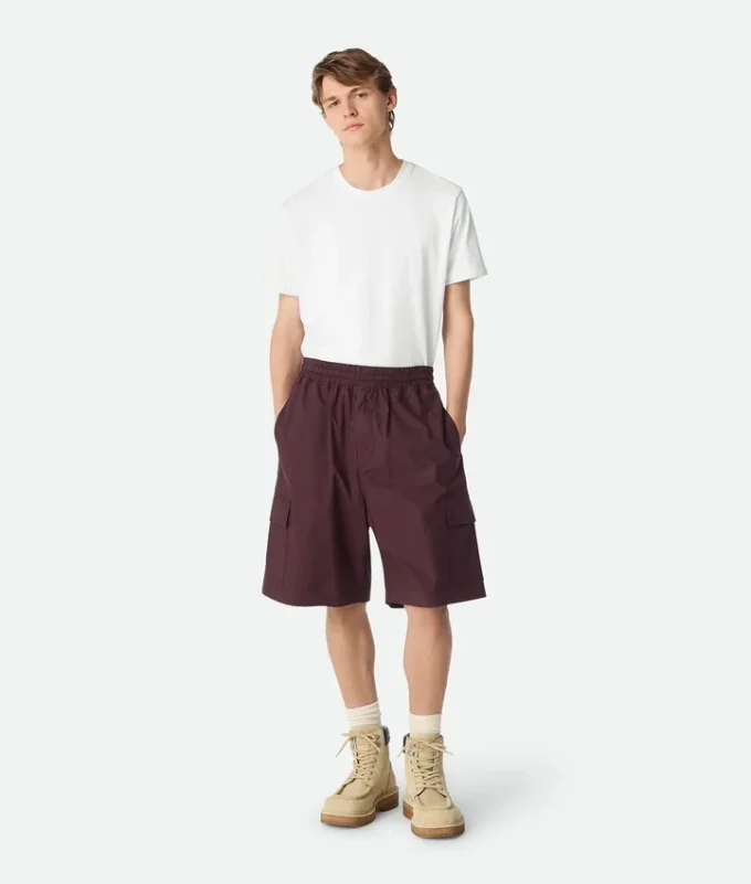 Short cargo en coton résiné