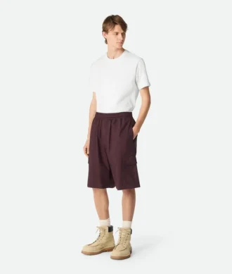 Short cargo en coton résiné