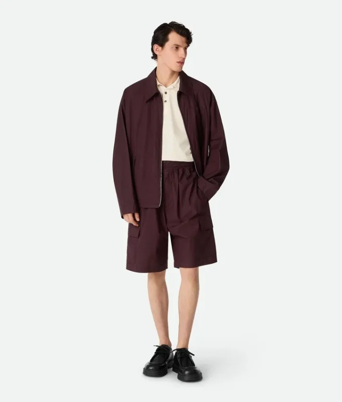 Short cargo en coton résiné
