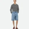 Short cargo en denim indigo vintage