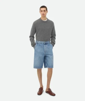 Short cargo en denim indigo vintage