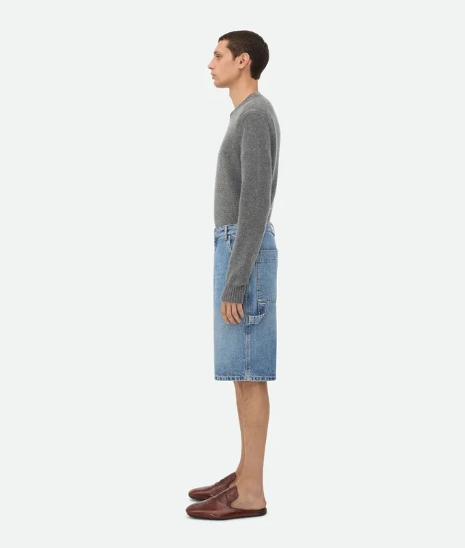 Short cargo en denim indigo vintage