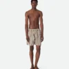 Short de bain en nylon rayé