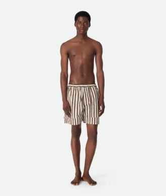 Short de bain en nylon rayé