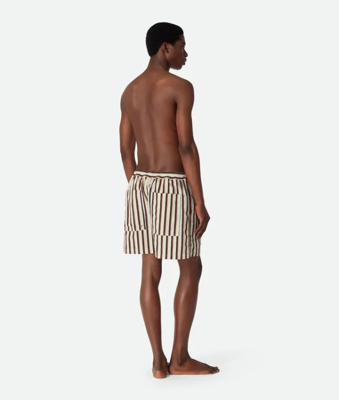 Short de bain en nylon rayé