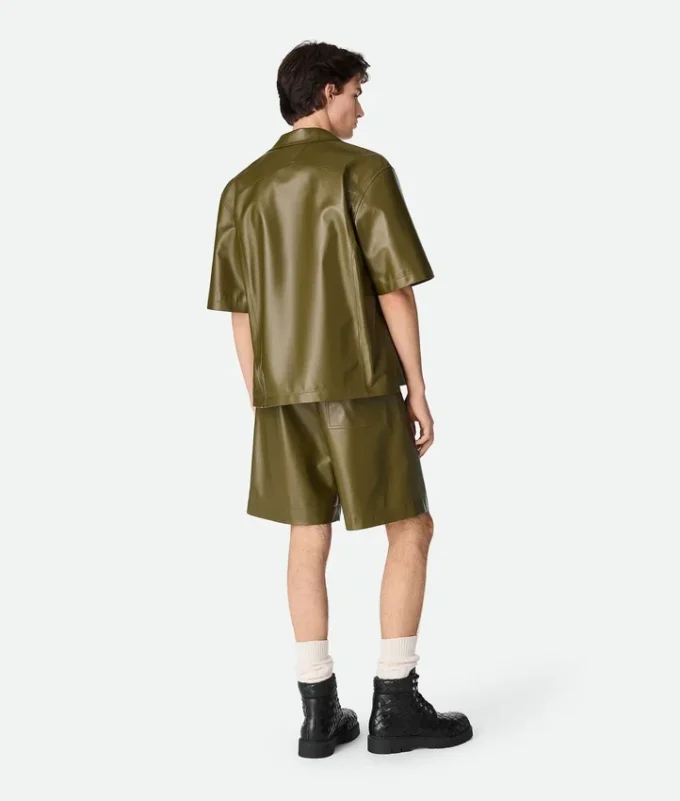 Short en cuir nappa