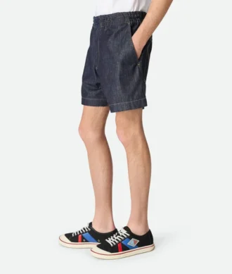 Short en denim indigo délavé