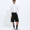 Short en denim noir délavé