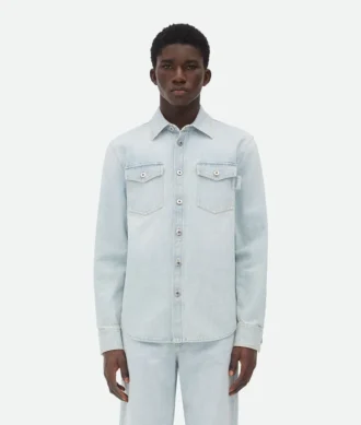 Surchemise en denim extra-décoloré