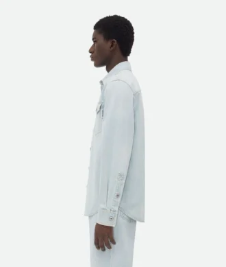 Surchemise en denim extra-décoloré