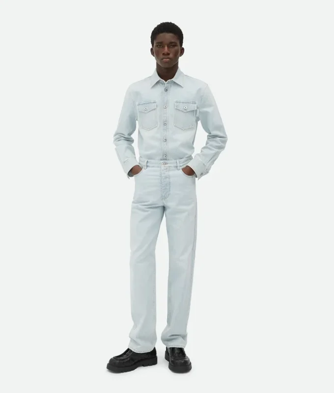Surchemise en denim extra-décoloré