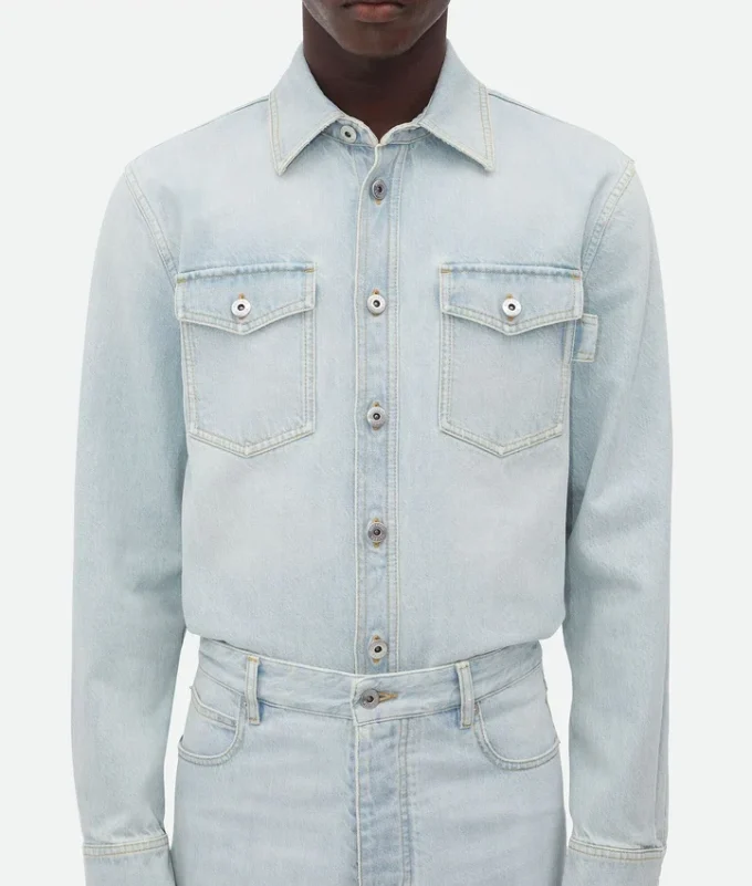 Surchemise en denim extra-décoloré