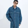 Surchemise en denim indigo moyen Surchemise en denim indigo moyen