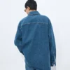 Surchemise en denim indigo moyen Surchemise en denim indigo moyen