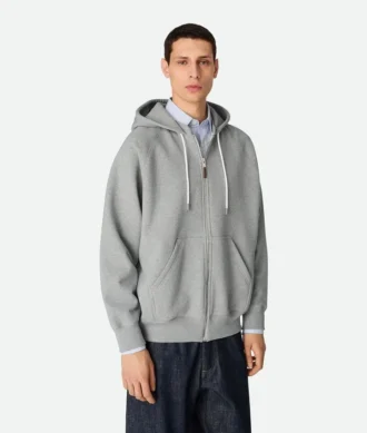 Sweat à capuche zippé en molleton de coton