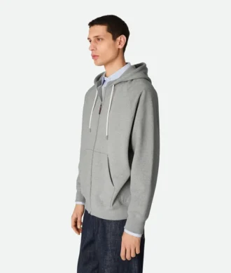 Sweat à capuche zippé en molleton de coton