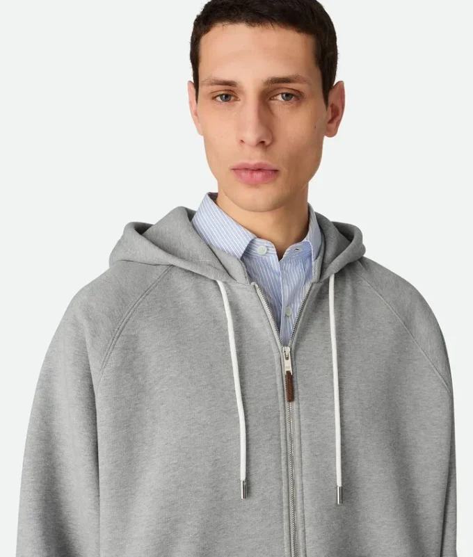 Sweat à capuche zippé en molleton de coton