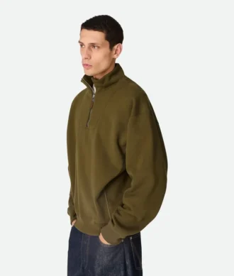 Sweat-shirt zippé en molleton de coton