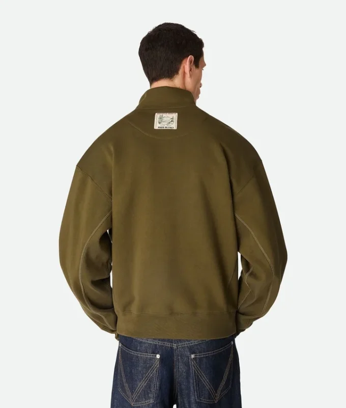 Sweat-shirt zippé en molleton de coton