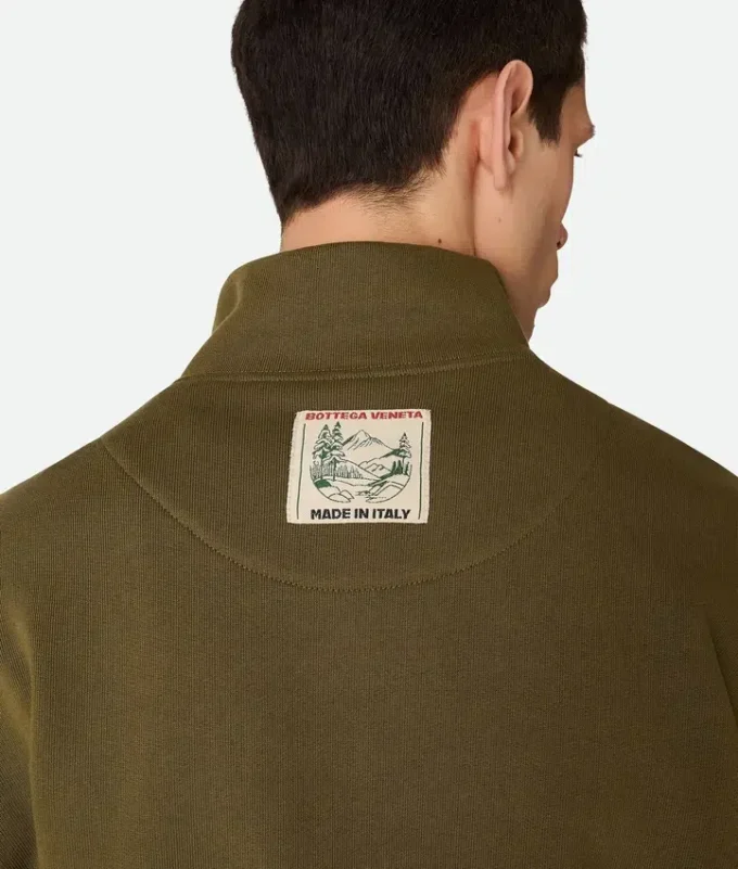 Sweat-shirt zippé en molleton de coton