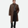 Trench-coat en cuir contrecollé