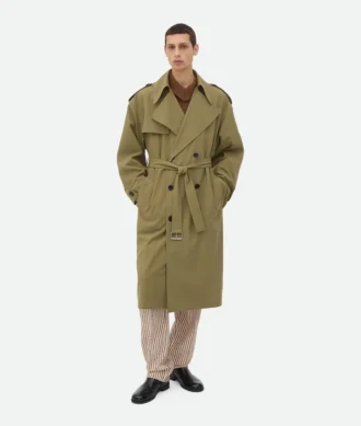 Trench-coat en laine fine