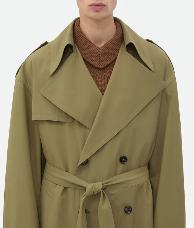 Trench-coat en laine fine