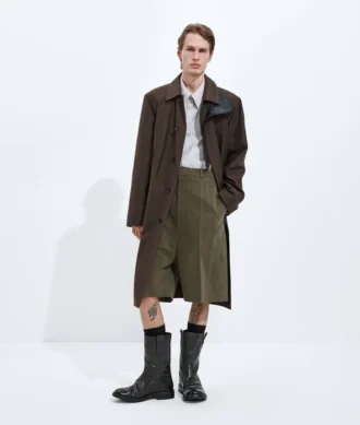 Trench-coat en soie et nylon