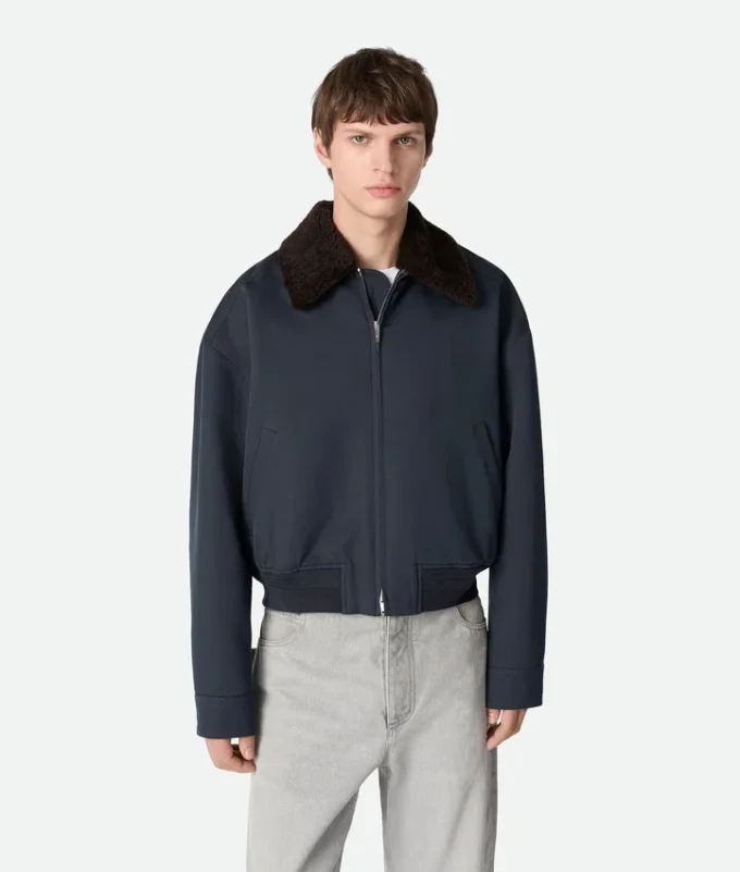 Veste aviateur en twill de soie et de coton Veste aviateur en twill de soie et de coton