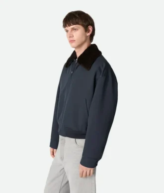 Veste aviateur en twill de soie et de coton