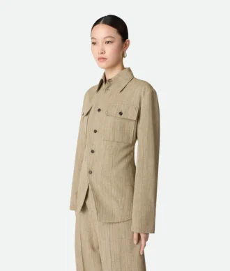 Veste chemise en viscose et soie